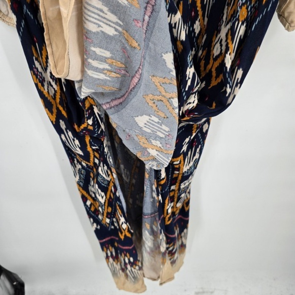 Wonderly Women's Maxi‎ Dress Geometric Print V Neck Long Sleeve Navy XL - Picture 8 of 10